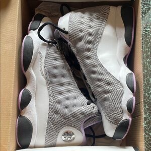Jordan Women's Sneakers in White, Black, and Purple